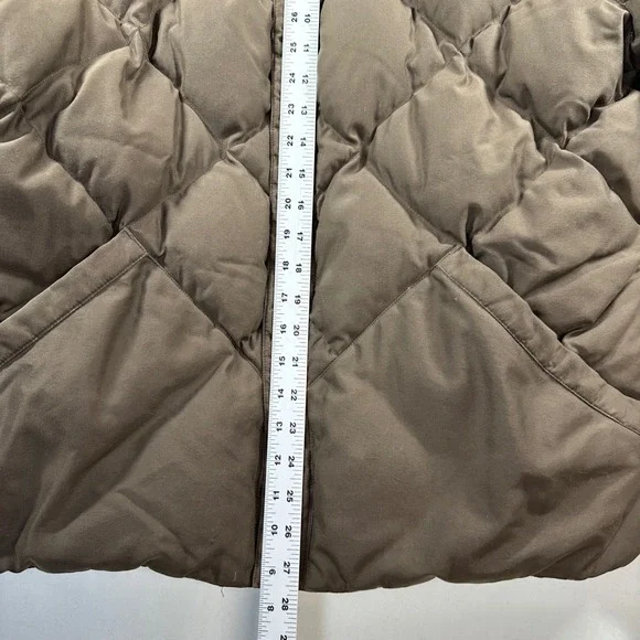 Vtg Cabelas Premier Northern Goose Down Quilted Bomber Jacket Brown Mens XL Reg